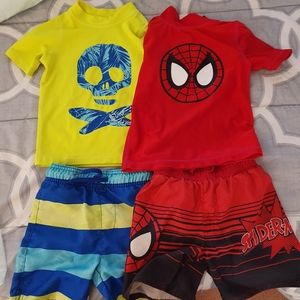 Lot of 2 Boys 3T rash guard swimsuits